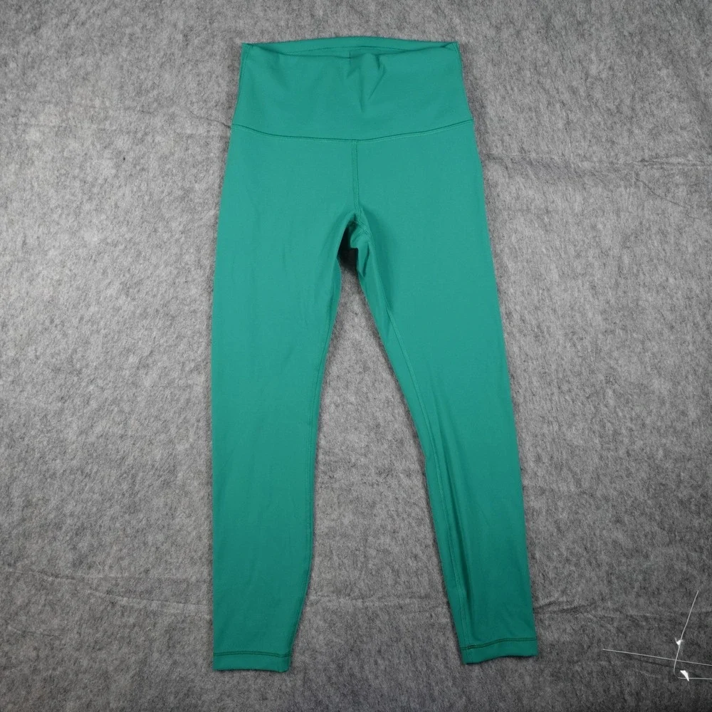 Lululemon Leggings Women 6 Green Wunder Train High Rise Tight 25" Yoga Run Gym